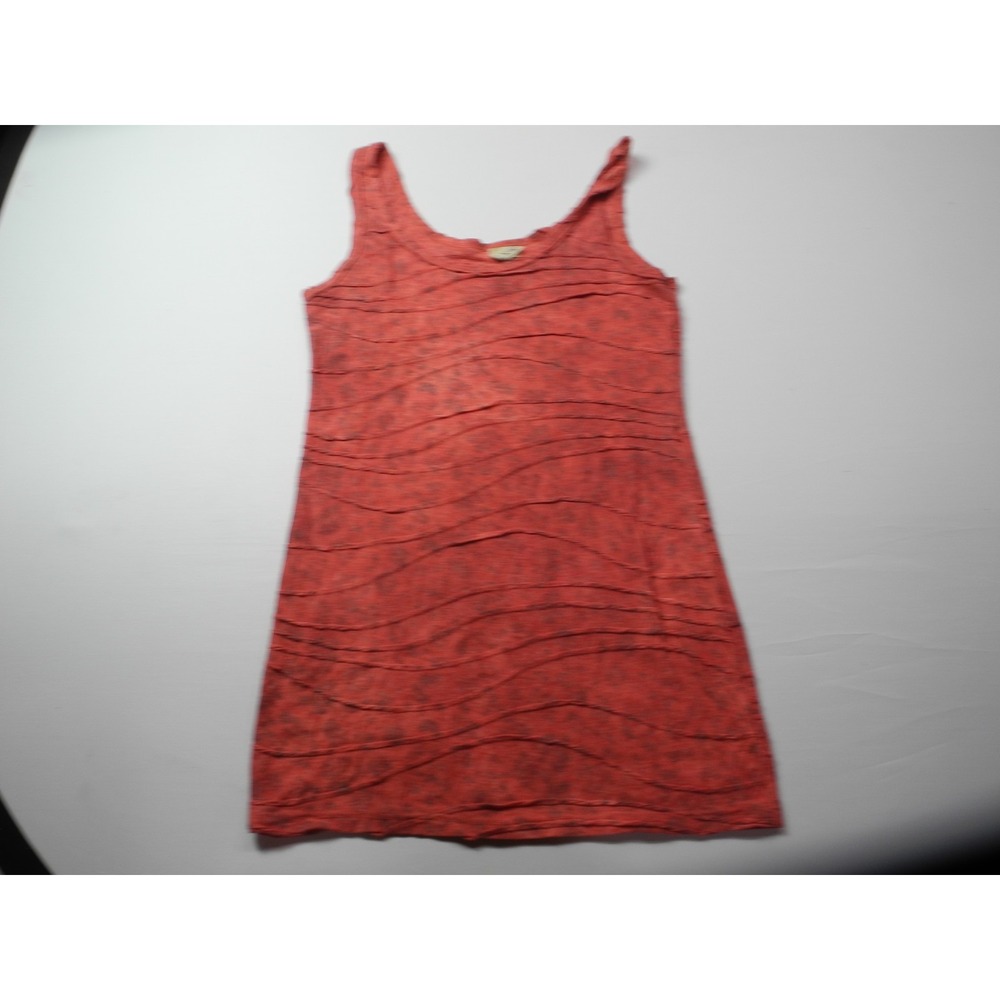 BKE Dress Womens Small Red Sleeveless Textured Wave Pattern Casual Tank Top Mini